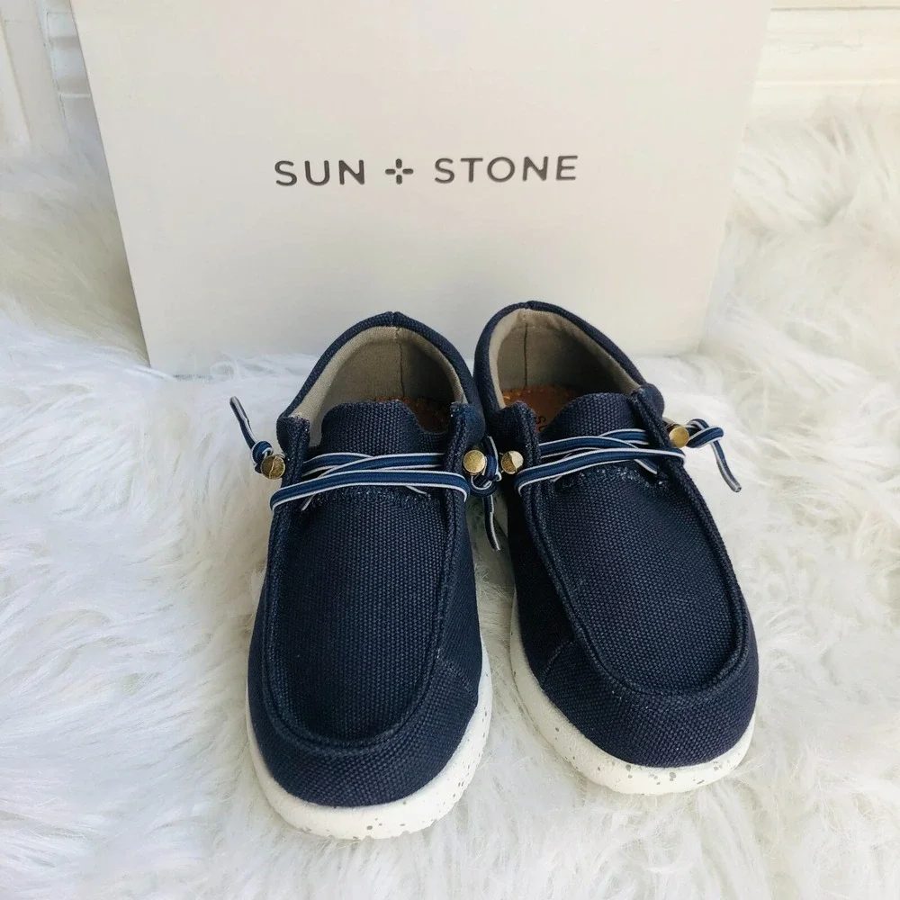 Sun & Stone Kids Loafers Size 11 Blue Brian Slip‎ On Low Top Casual Shoes NWB